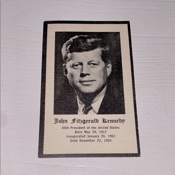 Vintage Original 1963 John F. Kennedy Catholic Funeral Prayer Memorial Card - Picture 1 of 9